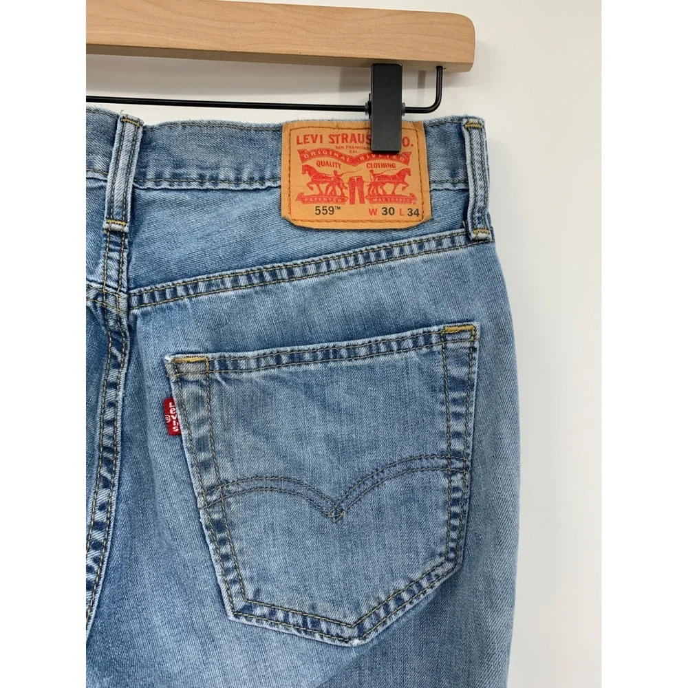 Levis 559 Jeans Mens 30x34 Blue Relaxed Straight Leg Denim Pants